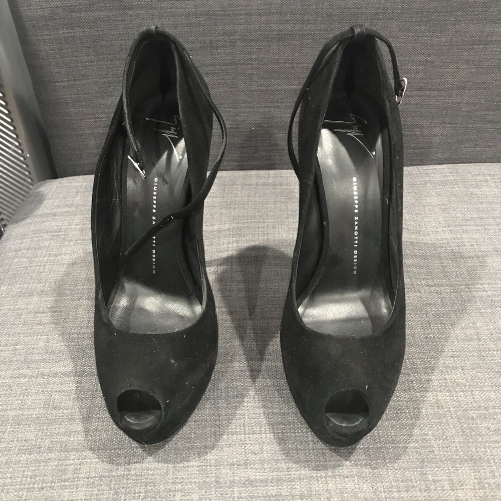Giuseppe Zanotti black suede platform heels